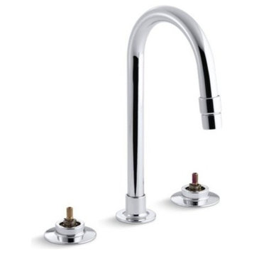 Kohler Triton Widespread Bath Sink Faucet With Gooseneck Spout, Polished Chrome