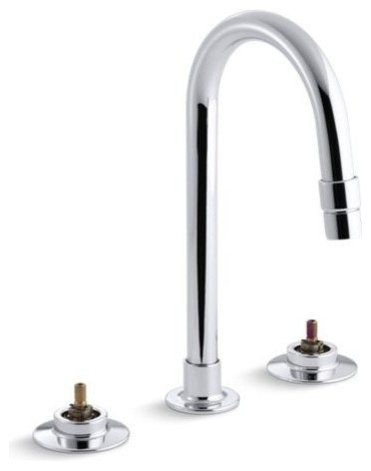 Kohler Triton Widespread Bath Sink Faucet With Gooseneck Spout, Polished Chrome
