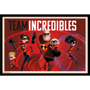 The Incredibles 2 Family Poster, Black Framed Version