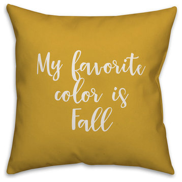 My Favorite Color Is Fall in Mustard 18x18 Throw Pillow