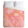 Amy Sia Marble Orange Pink Duvet Cover, King