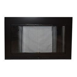Atlanta Masonry Fireplace Door in Flat Black Finish - Fireplace Accessories