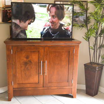 Automated TV Lift Cabinet in Solid Cherry (The Richmond)