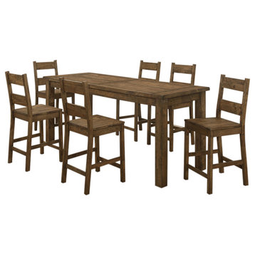 Coleman 7-piece Counter Height Dining Set Rustic Golden Brown