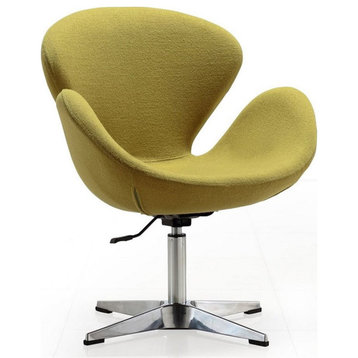 Manhattan Comfort Raspberry Fabric Height Adjustable Chair in Green