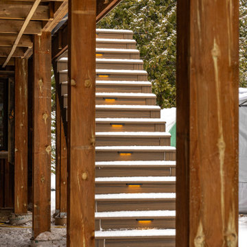 Modern Elevated Composite Deck & Illuminated Staircase