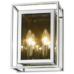 Z-lite - Z-Lite 802-2S-CH Two Light Wall Sconce Infinity Chrome - Choose this decadent contemporary two-light wall sconce for its chic blend of steel and mirror, and a geometric linear silhouette that updates modern bathrooms and hallways. A double frame made from chrome finish steel joins both clear and smoke glass to deliver a soothing, atmospheric aesthetic with plenty of inspiration. Candelabra bulb mounts create an opportunity to change up the motif and fit into transitional spaces.