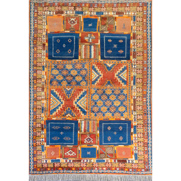 Kilim Moroccan Area Rug ,Multicolor, 121’’x75''