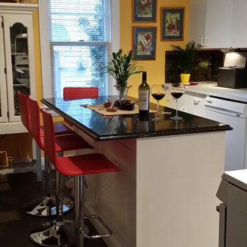 Classic Island Addition - Custom Application with White Lacquered MDF Finish
