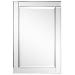 Empire Art Direct - Beveled Rectangle Wall Mirror, Solid Wood Frame With 1"-Beveled Center, 36" X 24" - This 36" x 24" wall mirror is ideal for adding more utility to a wall and enhancing the space of a room, making it feel larger and lighter. The mirror has a solid wood frame, sturdy and long - lasting, while the panels are clear mirror with a slight bevel. The bevel is 1 inch and serves to slightly extrude the mirror, giving it more texture and shape. It is a perfect focal point with a minimalistic and contemporary appearance for an entryway, bathroom, bedroom or any room in your home. 4 D-rings are attached to the back of the mirror for quick and easy installation either vertically or horizontally. Packaged in strong carton with full protective corners and styrofoam.