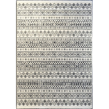 Infinity 32982-6238 Area Rug, Ivory And Gray, 5'3"X7'7"