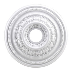English Study Medallion 18 Inch In White Finish - Products