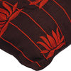 Lotus Flowers 26"x26" Silk Brown Euro Shams Covers, Red Lotuses