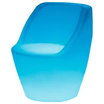 Glowing Lounge Led Colorful Bar Chair with Backrest, Dia22.0xh21.3"