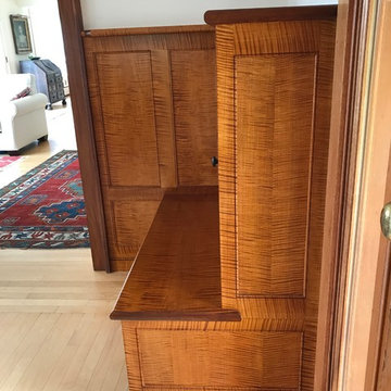 Tiger maple built-in bench