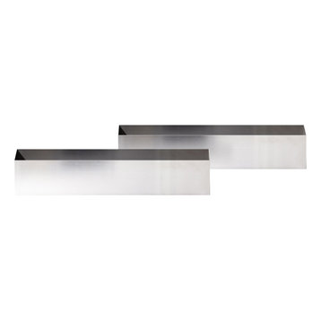 GEO Series Short Planter, Stainless Steel, Two Pack