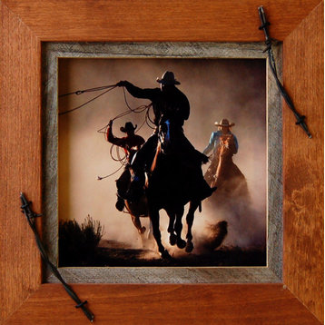 Western Frames-8x8 Wood Frame with Barbed Wire - Sagebrush Series, Easelback ...