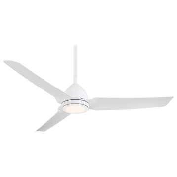 Minka Aire Java 54 in. LED Indoor/Outdoor Flat White Ceiling Fan with Remote