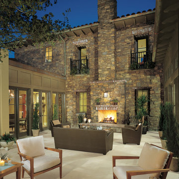 Rustic Stone Outdoor Fireplace