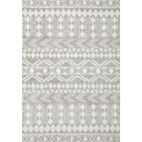 Loloi II Bliss Shag Grey/White 9'-3" x 13' Area Rug