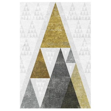"Mod Triangles III Gold" Digital Paper Print by Michael Mullan, 18"x26"