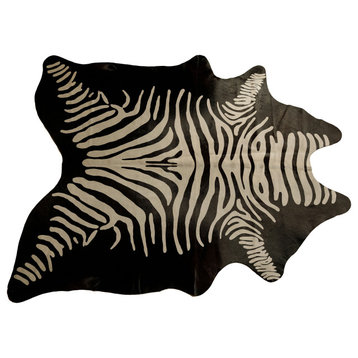 Togo 6' X 7' Cowhide Rug Zebra Off-White On Black