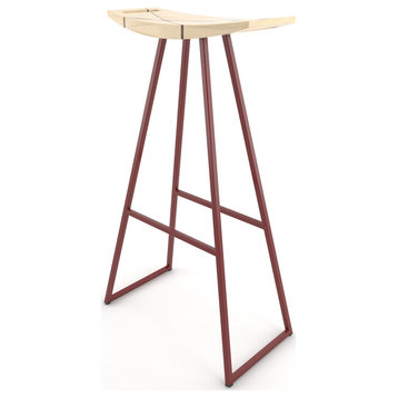 Roberts Inlay Bar Stool Blood Red, Maple