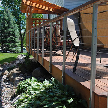 Deck in SW Madison with Cable Railing & Pergola