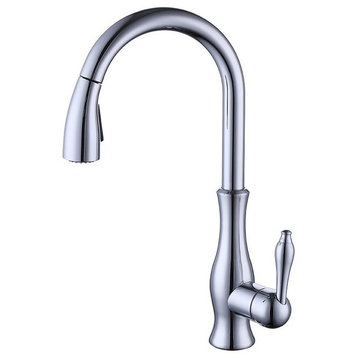 Genoa Chrome Pullout Kitchen Sink Faucet With Pullout Sprayer