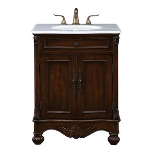 Nouveau 27 Single Bathroom Vanity Set Brown Transitional
