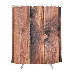 BACK to BASICS - Barn Wood Fabric Shower Curtain - Shower Curtains