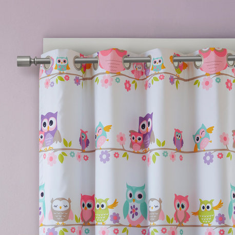 Mi Zone Kids Wise Wendy Owl Printed Blackout Curtain Panel, Multi