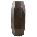 StyleCraft - Terris Vase Bronze 20"W x 20"D x 43"H - The Terris Vase is a striking decorative accent, expertly crafted from durable polyresin. Its geometric texture adds depth and dimension, bringing subtle sophistication to any space. With its tall, elegant silhouette, this vase makes a stunning focal point. Perfect for elevating your living or dining room with transitional style.