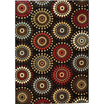 Well Woven Barclay Orchid Fields Rug, Black, 6'7''x9'6''