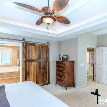 Large Sliding Barn Door in the Bedroom for Master Bathroom