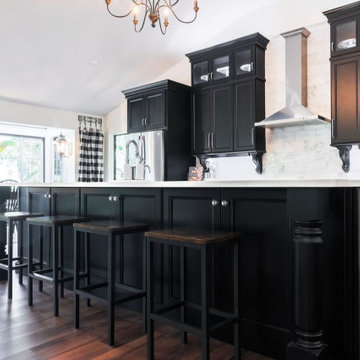 Longwood Black and brown french country kitchen