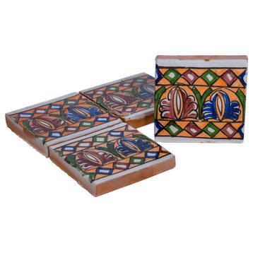 Hand Painted 4"x4" Border Moroccan Tile