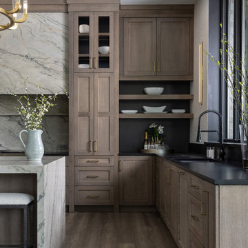A Modern Prairie Style Kitchen with Hidden Workstations