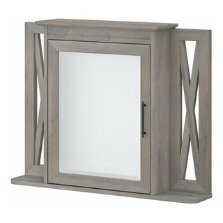 Key West Bathroom Medicine Cabinet with Mirror in Gray Engineered Wood Transitional Medicine Cabinets by Homesquare Houzz