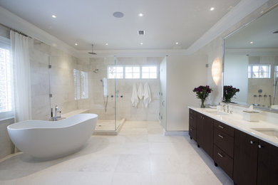 Large trendy master bathroom photo in Miami