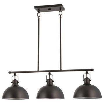 Kira Home Belle 34" Kitchen Island Light, Dome Shades, Swivel Joints, Oil Rubbed
