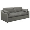 Coaster Grayson 3-Piece Sloped Arm Upholstered Leather Sofa Set in Gray