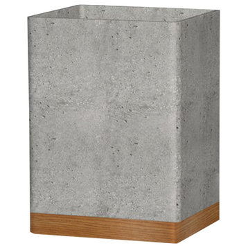 nu steel Concrete Stone/Wooden Finish Wastebasket