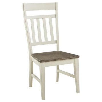 A-America Bremerton Splatback Dining Side Chair in Oyster and Saddle (Set of 2)