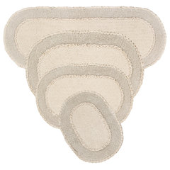 Double Ruffle Nonskid Oval Bath Rugs