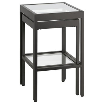 Alexis Rectangular & Square Nested Side Table In Blackened Bronze