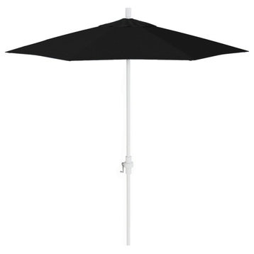 7.5' Patio Umbrella Matted White Pole Fiberglass Ribs Olefin Black