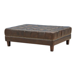 Abbott Ottoman-Saddle Cocoa - Footstools And Ottomans