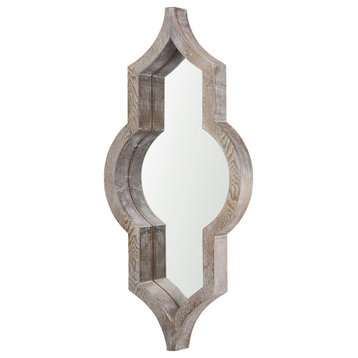 Tamanar 15.0x3.0x34.1 Light Brown Wood Frame Wall Mirror