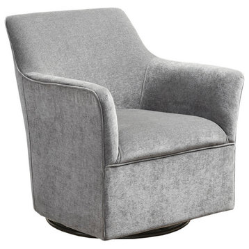 Madison Park Augustine Tight Back Swivel Lounge Chair, Gray